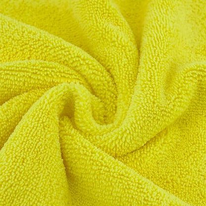 POLYTE Microfiber Cleaning Towel Ultrasonic Cut Edgeless (16x16, 24 Pack, Premium, Blue,Gray,Yellow)