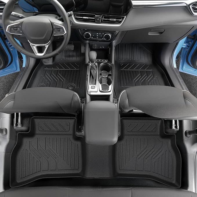 Floor Mats Set for Chevy Trailblazer AWD 2026 2025-2021 Accessories, Full Coverage All Weather Floor Mats Cargo Mat with Backrest Protectors & Door Sill Guards(Not for FWD)