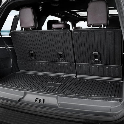 Floor Mats Set for 2018-2024 Ford Expedition/Lincoln Navigator 7 Seats Accessories, Full Coverage All Weather Cargo Mat with Backrest Protectors & Door Sill Guards (Not fit Max or L Model)