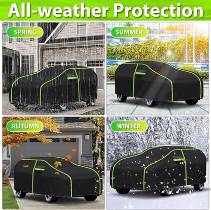 Car Cover for 2008-2024 Mercedes Benz C-Class C300 C350 C400 C450 C63 AMG,PEVA Full Car Cover –Adding Cotton Protection, All-Weather UV, Dust, Snow Protection with Door Zipper