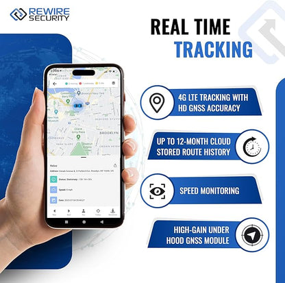 REWIRE SECURITY DB2 Wired GPS Tracker for Vehicles | Easy Installation on 8V–32V Batteries | Fits with Car, Truck, Trailer, RV, Van, Boat & Motorbike | Live Tracking | Low Cost Subscription Plans