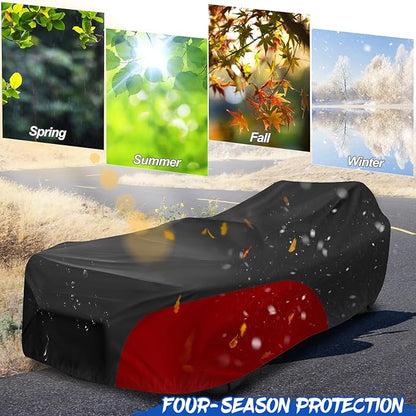 Full Cover for Polaris Slingshot,Waterproof Windproof Sunproof Outdoor Protection Compatible with Slingshot/S/SL/SLR/SLR LE,with Fabric Straps,Black&Red