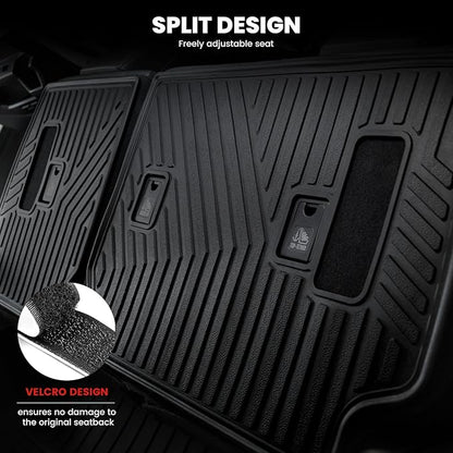 LASFIT Trunk&Seatback Mats for Toyota 4Runner 2013-2024 (5 Seats),All Weather TPE Custom Fit Floor Liner for 4 Runner 5th gen 2 Row Car Mats, Black(Not fit Equipped Sliding Cargo Tray Option)