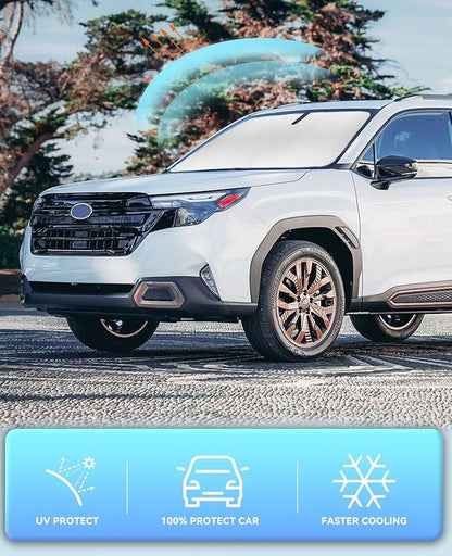 Sun Shade for Forester Windshield Sunshades for Forester 2019-2022 2023 2024 2025 Windshield Cover Front Window Shields Car Interior Accessories Upgrade Sun Visor Protector Blocks UV Rays
