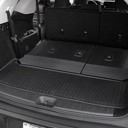 Floor Mats Set for 2022-2025 Nissan Pathfinder 7/8 Seats Accessories, Full Coverage All Weather Floor Mats Cargo Mat with Backrest Protectors - Includes Trunk Lower Mat & Door Sill Guards
