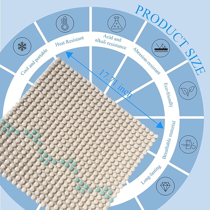 HOMREST Ceramic Seat Cushion for Back Pain Bead Seat Pad Mat Comfy Extreme Cooling Summer Massage Seat Cushions for Cars,Home Office Desk Chairs(Beige)