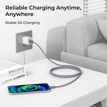 Basesailor USB Type C Charger Cable 3-Pack 3.3/6.6/10FT,Charging Power Cord for Kindle Fire HD 7 12th 2022,10 9th 2019,HD 8 10th 2020,11th 2021 Generation,Samsung Galaxy A03s A13 A53 S10,Steam Deck
