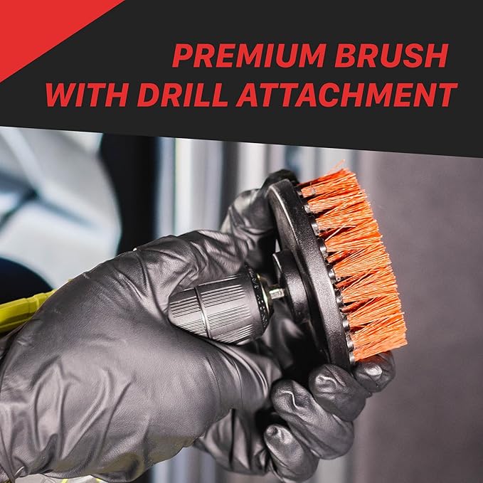Maxshine M8 Medium-Duty Upholstery Carpet Brush with Drill Attachment - Removes and Scrubs Grime, Stains, and Spots from All Types of Upholstery and Carpets in Leather and Fabric (5")