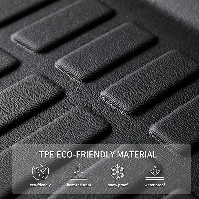 KELCSEECS Floor Mats & Cargo Liner Custom for 2016-2018 Lincoln MKX / 2019-2023 Lincoln Nautilus,All Weather Protection TPE Floor Liners Front& Rear Row Full Set Lincoln Nautilus Accessories Black