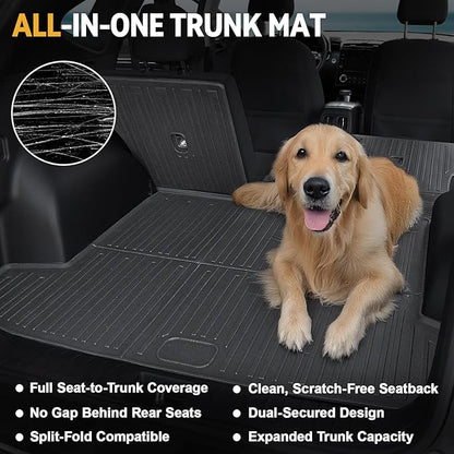 Floor Mats Set for Ford Escape 2020-2024 2025 Accessories (Not for Hybrid), Full Coverage All Weather Floor Mats Cargo Mat with Backrest Protectors & Door Sill Guards