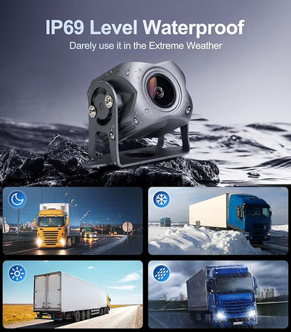 4 Channel 1080p Backup Camera Dash Cam for RV/Truck/Trailer/Van/SUV/Cars,10.2 Inch Touch Screen Quad Split Parking Monitor with DVR Recording/Playback/Bluetooth/FM Radio/Music/Video Player