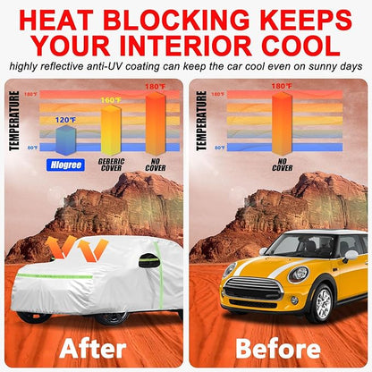 Car Cover for 2002-2025 Mini Cooper/Cooper S/Hardtop/Convertible 2-Door,Full Exterior Car Covers for Automobiles All Weather Waterproof Heavy Duty,Zipper/Cotton Rain UV Proof Custom fit【210T Taffeta】