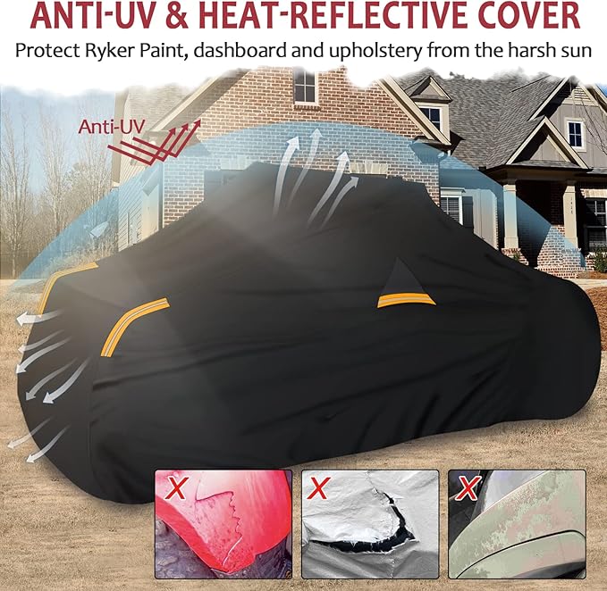 StarknightMT Ryker Cover, Full Cover Compatible with Can-Am Ryker 900 600 Sport Rally Edition All-Weather PU Waterproof Cover for Indoor Outdoor Snow Rain Dust Sun Protection Accessories Vent