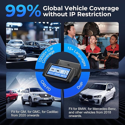 XTOOL IP819 V2.0 Bidirectional Scan Tool, 2025 Upgraded OBD2 Scanner with Active Test, PMI Function, 39+ Resets, ECU Coding, FCA AutoAuth, All Systems Scanner for Cars, 3-Year Update