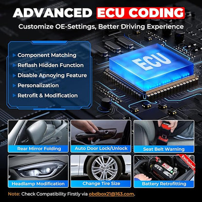 LAUNCH Creader Elite V2.0 for BMW OBD2 Scanner, 2025 Full Systems Bi-Directional Scan Tool, All Reset Services, ECU Coding, Battery Registration Tool for BMW Mini RR, Lifetime Free Update, Auto VIN