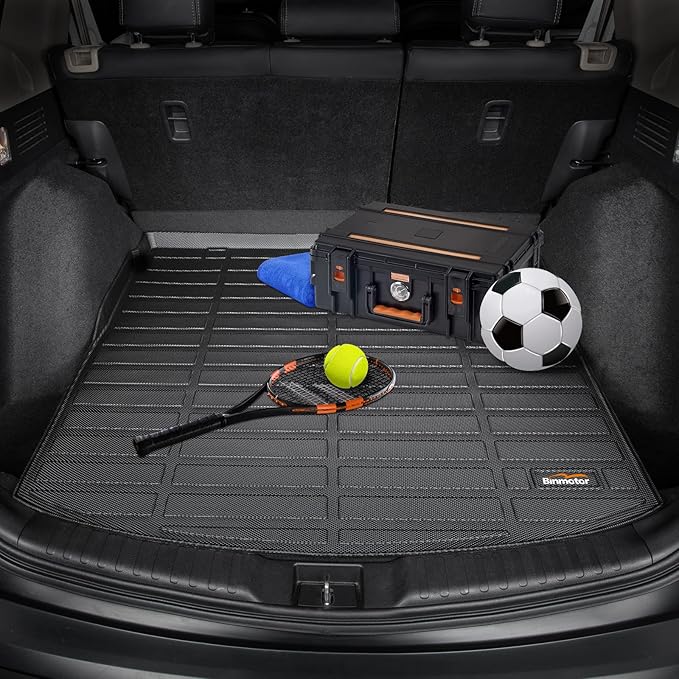 Binmotor-All Weather Floor Mats & Cargo Liner Set for 2023 2024 2025 Prius & Prius Prime(PHEV), TPE Heavy Duty Non-Slip Automotive Floor Liners Waterproof Car Mats for Prius Accessories