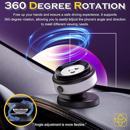 Fostex Vacuum Magnetic Phone Holder Magnet,360 Adjustable Rotatable Magnetic Mount,Electric Vacuum Magnetic Phone Holder,Hands-Free Phone Holders for Your Car iPhone 16/15/14/13/12