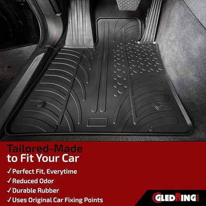 Gledring USA Custom Fit All-Weather Rubber Floor Mats Intended for Toyota 4Runner Floor mats for 2013-2023, No Trimming Required, Tailored Custom Fit, Protects from Rain, Mud & Snow