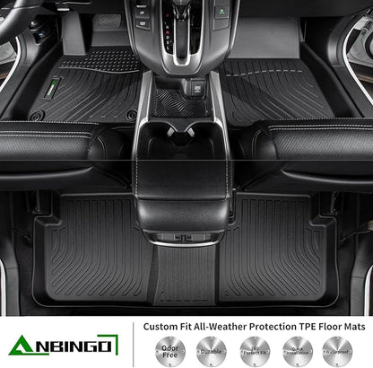 ANBINGO® Floor Mats & Cargo Liner for 2025 CX-50 Hybrid | All Weather TPE CX50 Floor Liners | 1st & 2nd Row Custom Mats Full Set | CX50 Accessories - Black