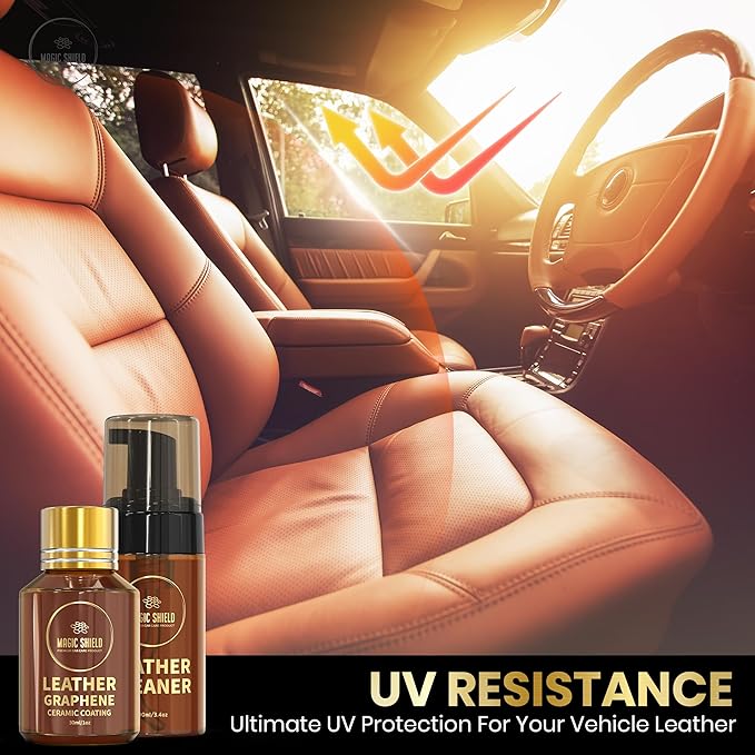 Graphene Leather Care Coating- Lasts 5 Years+ in Real World - Advance SiO2 Protection, UV & Water Resistant, Perfect for Cars, Motorcycles, Marine, RVs, Furniture and Shoes