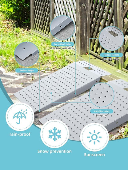 Shed Ramp 1PC, Loading Ramp for Riding Mower, 29" L x24 W, 750 lbs Capacity, Shed Storage Ramps for Sheds, Garages, Barns, ATV, Lawnmower, Golf Cart, Sturdy Anti-Slip Ramps