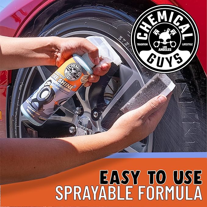 Chemical Guys Tire Kicker Sprayable Extra Glossy Tire Shine (Works on Rubber, Vinyl & Plastic), Great for Cars, Trucks, SUVs, Motorcycles, RVs & More, 16 oz (2 Pack)