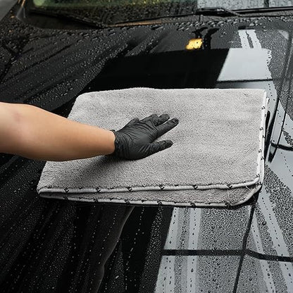 SPTA Car Microfiber Towels Woolly Mammoth Large, Super Absorbent and Soft Microfiber Towels for Cars, Gray (26.4 x 38.2 inch) -MT035