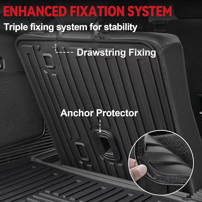 Floor Mats for 2020-2024 2025 Ford Explorer (7-seat), All Weather TPE Floor Mat Cargo Liner with Backrest Mat for Explorer ST/XLT Accessories