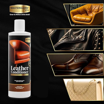 Water Based Solution Leather Cleaner and Conditioner w/ 2 Free Microfiber Cloths - Premium Saddle Soap for Car Interior, Furniture, Shoes, Boots, Couches, and Purses - Leather Restorer & Conditioner