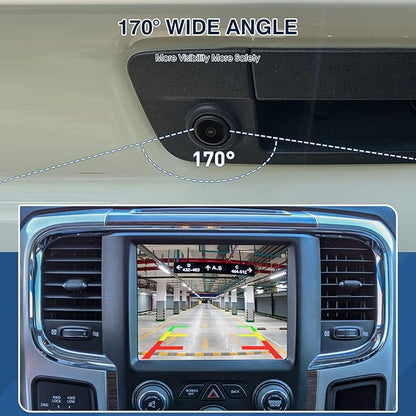 Rear View Backup Camera Compatible with RAM 1500 2500 3500 2013-2018 for Dodge Viper, for RAM 4500 5500 2013-2017, for Chrysler 200 Reversing Parking Assist Camera 56038978AL 56038978AK…