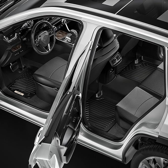 OEDRO Floor Mats Compatible with 2019-2025 Nissan Altima, Unique Black TPE All-Weather Guard Includes 1st and 2nd Row Full Set Liners