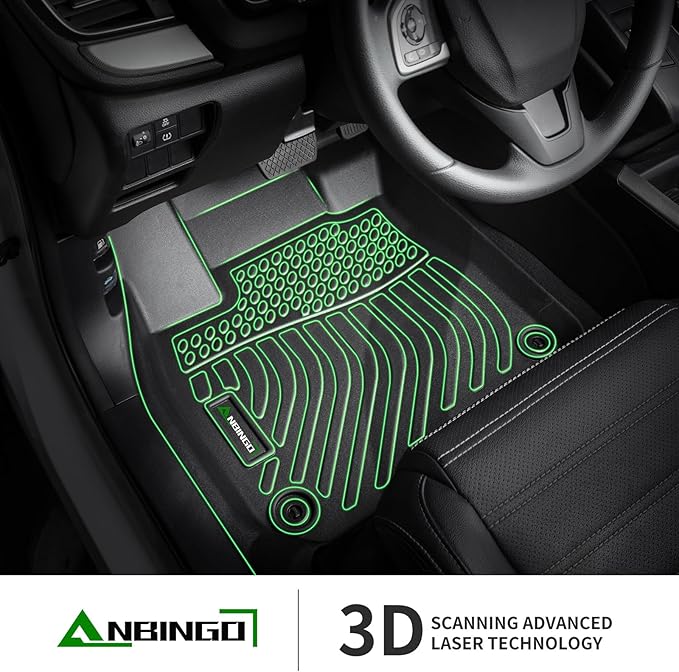 ANBINGO® Floor Mats Fit for Honda Pilot 2016-2022(Only Captain Seat / 7 Seat), Waterproof Car Mats All Weather Mats Guard Automotive Floor Liners Front& Rear& 3rd Row Full Set Black