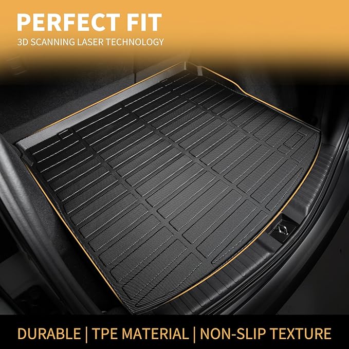 GINOWY-Floor Mats & Cargo Liner for Honda CRV 2023 2024 2025 2026 (Include Hybrid) TPE All Weather 2024 CRV Hybrid Car Mats Non-Slip Trunk Mat 2025 CR-V Floor Liners Waterproof Accessories Mats Black