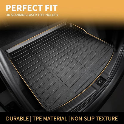 GINOWY-Floor Mats & Cargo Liner for Honda CRV 2023 2024 2025 2026 (Include Hybrid) TPE All Weather 2024 CRV Hybrid Car Mats Non-Slip Trunk Mat 2025 CR-V Floor Liners Waterproof Accessories Mats Black