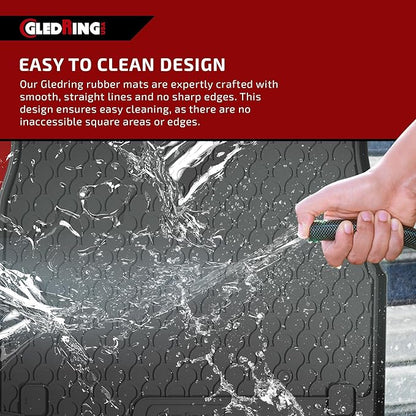 Gledring USA Custom Fit All-Weather Rubber Floor Mats Intended for Toyota Prius & Prius Plug-in Hybrid 2012-2015, No Trimming Required, Tailored Custom Fit, Protects from Rain, Mud & Snow