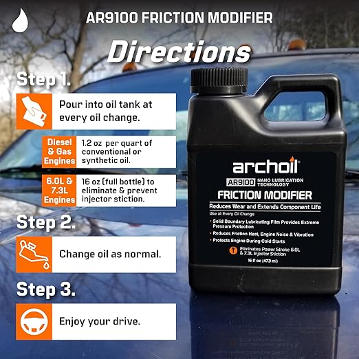 Archoil AR9100 Friction Modifier Value Pack - Two 16oz Bottles of AR9100 for Two Powerstroke Treatments…