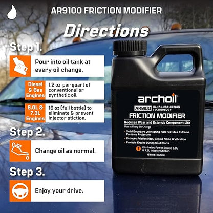 Archoil AR9100 Friction Modifier Value Pack - Two 16oz Bottles of AR9100 for Two Powerstroke Treatments…