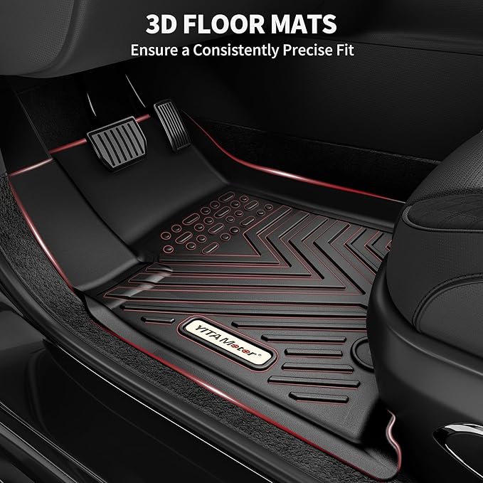 YITAMOTOR Upgraded Floor Mats Compatible with Jeep Grand Cherokee 2016-2021/ WK 2022 / Dodge Durango 2016-2024 All Weather Floor Liners, TPE Anti-Slip Waterproof Floor Mats, Car Interior Accessories