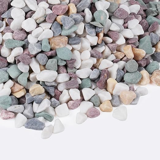 10 lbs Natural Pea Gravel Pebbles for Aquarium, Fish Tank, 3/8 inch Decorative Pebbles for Indoor Plants, Succulent, Bamboo, Vase, Drainage Rocks for Potted Plants, Top Dressing, Mixed Color