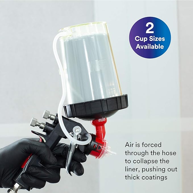 3M PPS 2.0 H/O Pressure Cup with Air Hose, 26124, Large, 28 Ounces, Use with 3M Accuspray HGP Spray Gun for Thick High-Viscosity Latex Paints, Varnishes, Coatings and Primers, 1 Pack