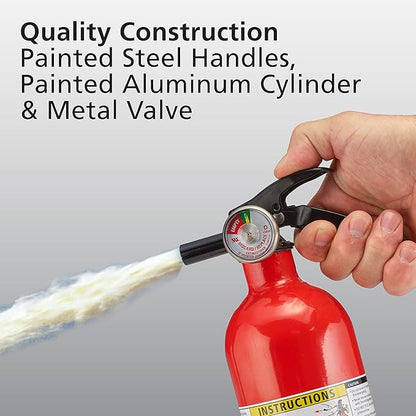 Kidde Auto Fire Extinguisher for Car & Truck, 5-B:C, 3.2 Lbs., Dry Chemical Extinguisher, Strap Bracket (Included) & Fire Extinguisher for Home, 1-A:10-B:C, Dry Chemical Extinguisher, Red