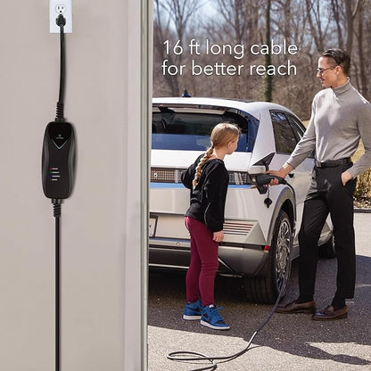 Lectron Level 1 EV Charger - ETL Certified, 110V, 15 Amp, 16 ft Extension Cord & J1772 Cable - Portable Electric Car Charger for J1772 EVs with NEMA 5-15 Plug