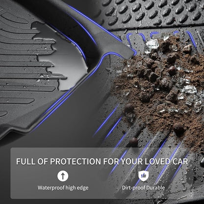KELCSEECS® Floor Mats Custom for Ford Ranger SuperCrew Cab 2019-2023 All Weather Protection TPE Heavy Duty Non-Slip Automotive Floor Liners Fits Front & 2nd Row Full Set Accessories, Black