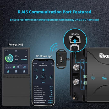 Renogy 12V 30A DC to DC Charger with MPPT & Multi-Stage Charging - Smart On-Board Battery Charger for Solar/Alternator Input - Charges Lithium, AGM, Gel, Flooded Batteries in RVs, Cars, Marine