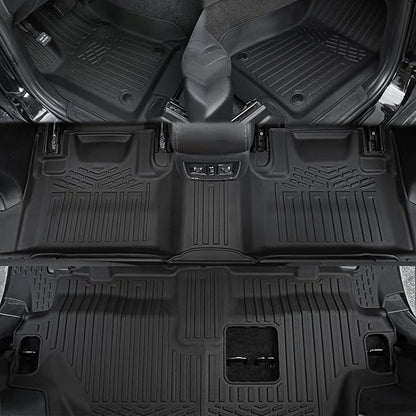 Floor Mats for 2016-2024 2025 Dodge Durango 7-seat, All Weather TPE Cargo Liner Cargo Mat and 3rd Row Backrest Mats for RT/GT Durango Accessories