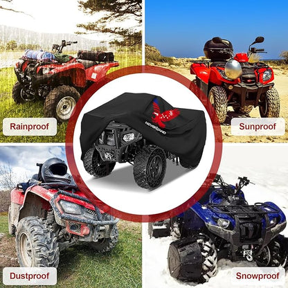 Neverland ATV Cover, Waterproof Heavy Duty 4 Wheeler Cover with Buckle, Dustproof Anti UV Windproof All Weather Outdoor Storage Quad Cover for Polaris Sportsman Yamaha Honda Coleman
