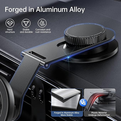 SYNCWIRE Fits MagSafe Car Mount for Universal Dashboard, Tesla Screen, Magnetic Phone Holder for Car, Foldable Aluminum Alloy Arm, Super Stable Car Mount for iPhone 16 Pro Max 15 14 13 12&All Phones