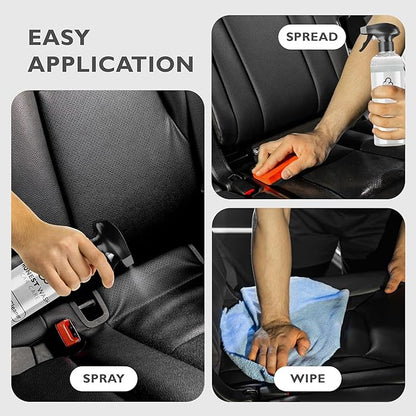 Honest Wash Car Leather Cleaner – Cleans, Conditions, & Restores Leather | Replenishes Natural Oils and Prevents Cracking | Non-Greasy Formula for Seats, Panels, & More | Made in The USA (16 Fl Oz)