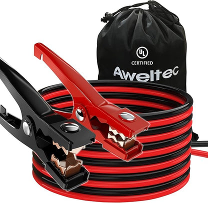 Jumper Cables for car, UL-Listed 8 Gauge 12 Feet Heavy Duty Booster Cables with Carry Bag (8AWG x 12Ft)