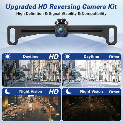 Kairiyard Backup Camera for Car, License Plate Back up Camera 170° Wide View Angel Vehicle Universal Reverse Rear View Camera Systems Waterproof for Cars Trucks Pickup SUVs RVs
